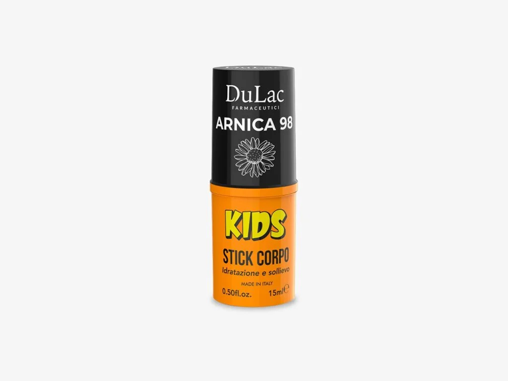 Arnica 98 Kids Stick 15 ml – Idratazione e Sollievo DuLac — confezione fronte