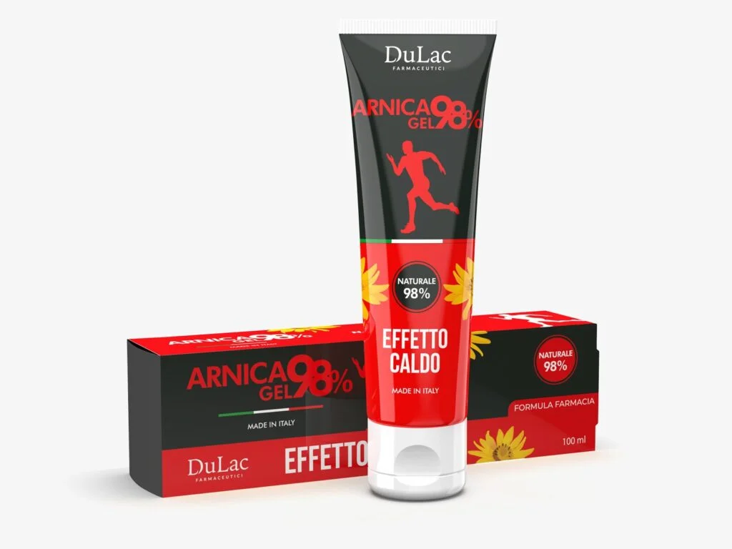 Arnica Gel 98% Effetto Caldo 100 ml DuLac — confezione e prodotto