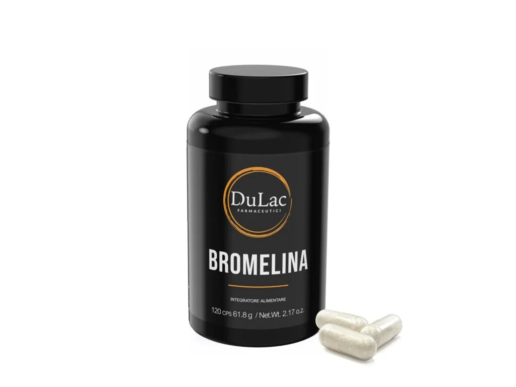 Bromelina Integratore 120 capsule DuLac — confezione e prodotto