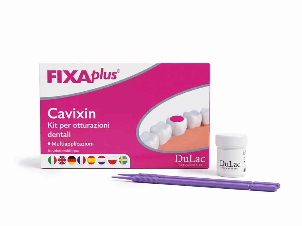 FixaPlus Cavixin – Kit per otturazioni dentali DuLac — confezione e prodotto