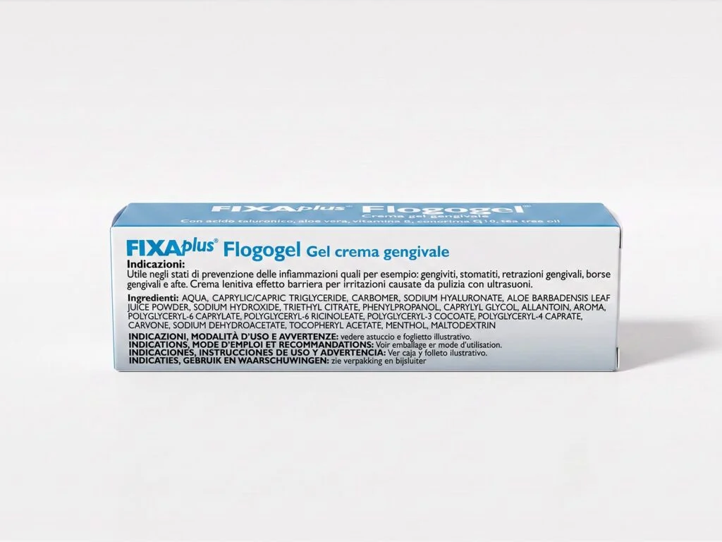 Flogogel – Crema gel gengivale DuLac — confezione retro con gli ingredienti