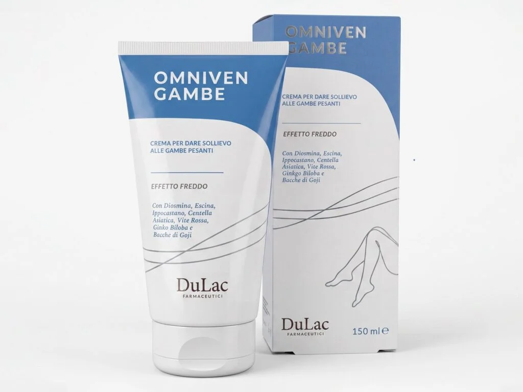 Omniven Gambe – Crema per Gambe Pesanti 150ml DuLac — confezione e prodotto