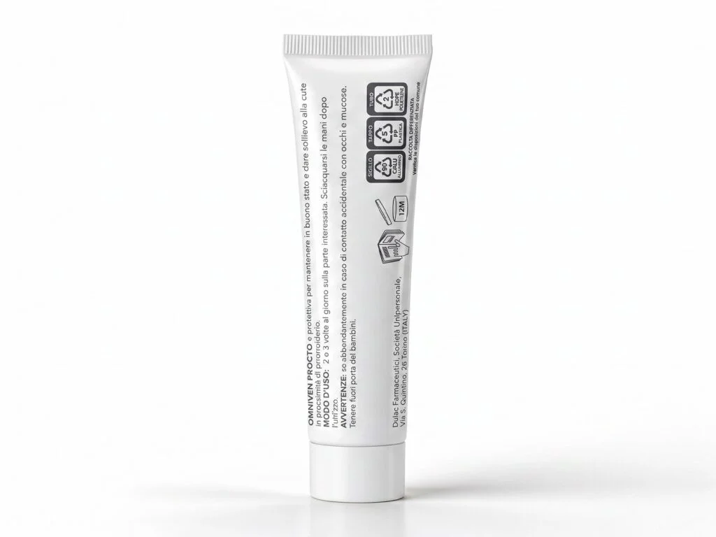 Omniven Procto 40g DuLac — confezione retro con gli ingredienti
