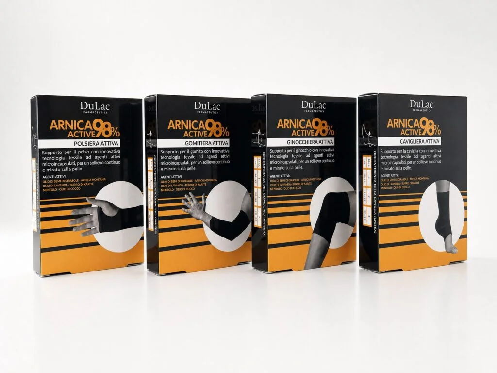 Polsiera Attiva Arnica 98 DuLac — confezione e prodotto