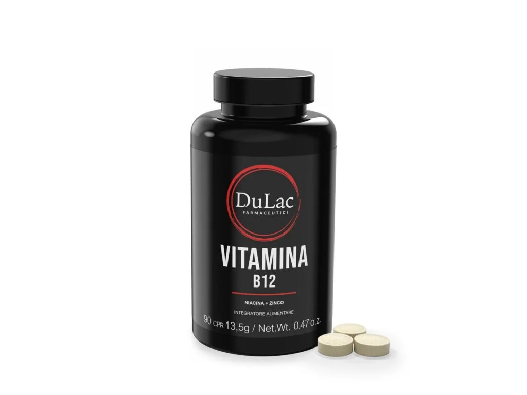Vitamina B12 Integratore da 90 Compresse DuLac — confezione e prodotto